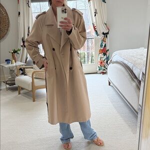 Joie Belted Long Beige Trench
